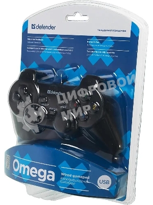 Геймпад Defender Omega USB, Проводной геймпад, 12 кнопок, 2 стика