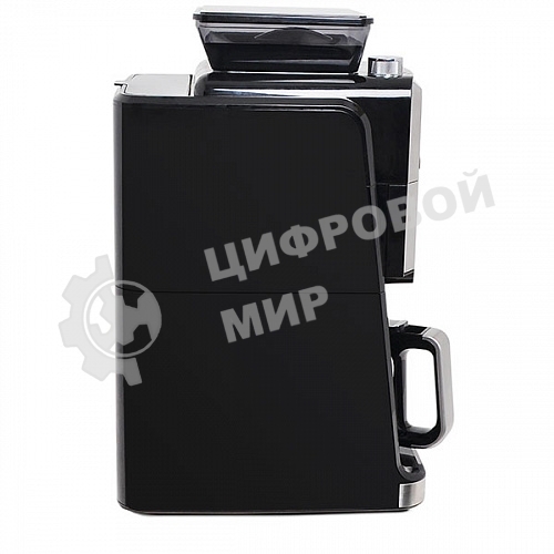 Кофеварка капельная со встроенной кофемолкой BQ CM3002 черный-стальной, исп. кофе - зерновой/молотый, 1.5 л, 1400 Вт