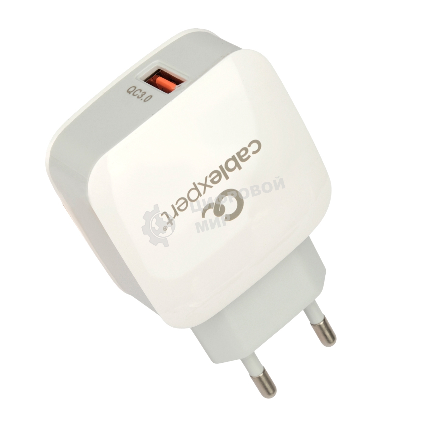 Сетевое зарядное устройство Cablexpert MP3A-PC-40, 18Вт, 3А, быстрая зарядка QC3.0, 1 порт USB, белый, пакет