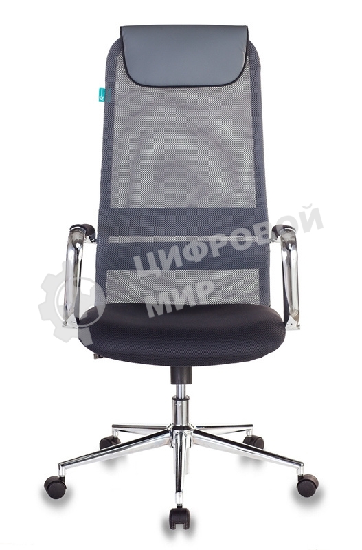 Кресло руководителя Бюрократ KB-9N/DG/TW-12 серый TW-01 TW-11 сетка крестовина хром