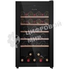 Винный шкаф Maunfeld MFWC-124S56 черный, 124 л, 1 отсек, 56 бут., класс G