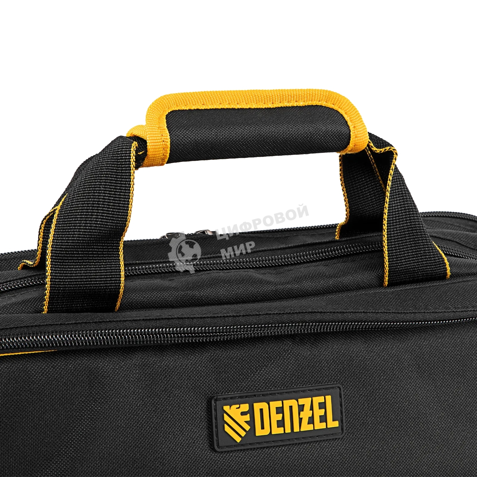Сумка для инструмента Denzel 400х170х300 мм, 3 отделения, 28 карманов, наплечный ремень