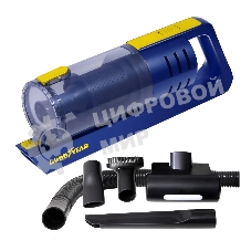Пылесос автомобильный GOODYEAR GY-VC-02 синий/желтый, 80 Вт, уборка сухая, пылесборник контейнер 0.48 л