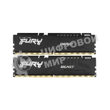Оперативная память Kingston Fury Beast, DDR5, 16GB (2x8GB), 6000MHz, CL36, с радиаторами, черный