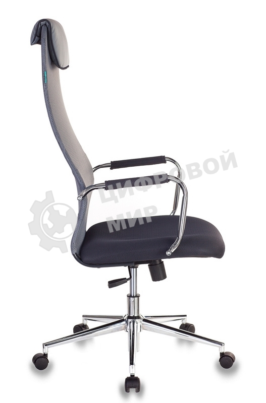 Кресло руководителя Бюрократ KB-9N/DG/TW-12 серый TW-01 TW-11 сетка крестовина хром