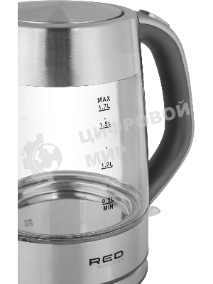 Чайник электрический Red Solution RK-G138 1.7л. 2200Вт серый (корпус: стекло)