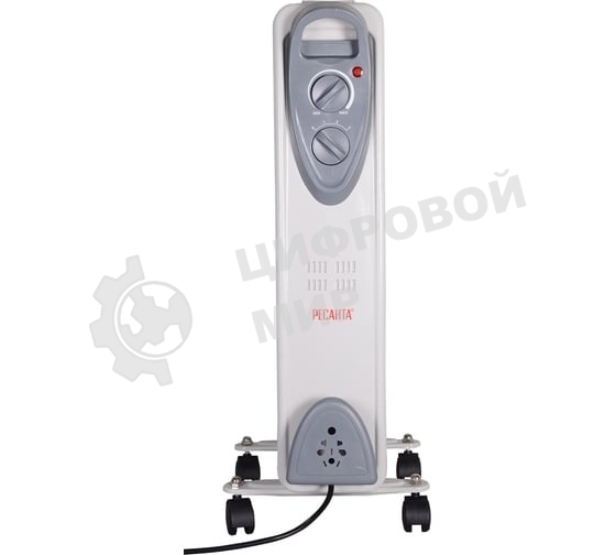 Обогреватель масляный Ресанта ОМ- 7Н (7 секций), белый, 1500 Вт, 15 м2, термостат 67/3/7