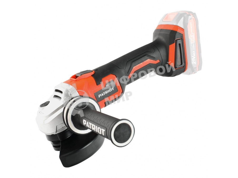 Угловая шлифовальная машина (УШМ) PATRIOT PATRIOT AG 125Li UES (Без ЗУ и АКБ) в коробке, двигатель: бесщеточный, 8000об/мин
