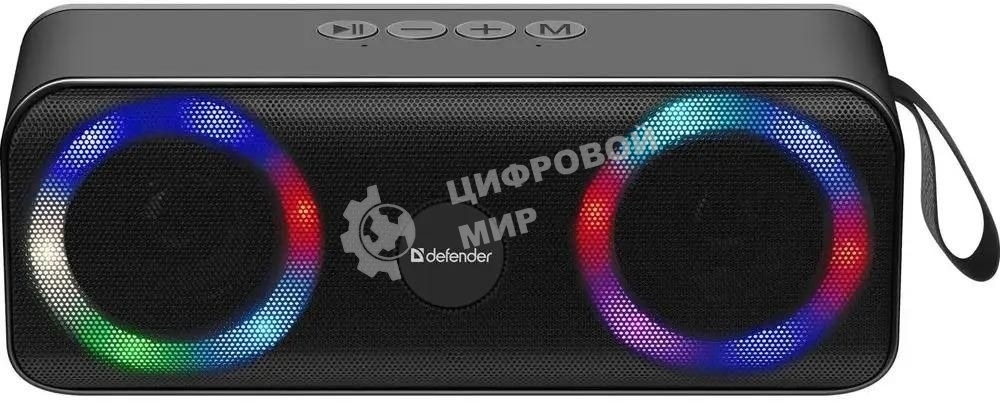 Акустическая система Defender LIGHT/BT/FM/USB/TF/AUX Q1 черный 10 Вт