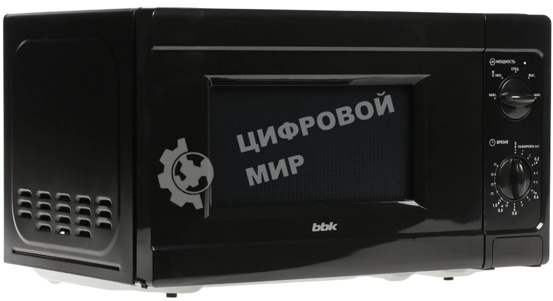 Микроволновая печь BBK 20MWS-709M/B черный, 20 л, 700 Вт, переключатели - поворотный механизм