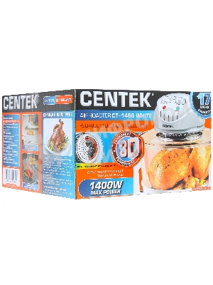 Аэрогриль Centek Ct-1456 белый, 1400 Вт, 12 л, механическое управление, 0 программ