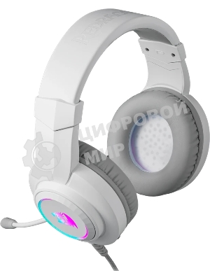 Гарнитура Redragon Hylas белая, проводная, USB / 2 x mini jack 3.5 мм, подсветка