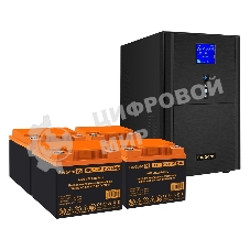 Комплект источника бесперебойного питания Exegate EX295991RUS + батарея 45Aч EX285666RUS 4шт (инвертор, синус, для котла) ExeGate SineTower SZ-5000.LCD.AVR.2SH.1C13.T.RJ.USB <5000VA/4000W, чистый синусоида, LCD дисплей, AVR, 2хSchuko+1хC13+клеммы, RJ45/11, USB, линейно-интерактивный, черный> + батарея ExeGate HRL 12-45 (12В, 45Ач) 4шт