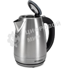 Чайник электрический Hyundai HYK-S8408 1.7 л, 2200 Вт, серебристый матовый/черный (корпус: нержавеющая сталь)