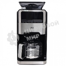 Кофеварка капельная со встроенной кофемолкой BQ CM3002 черный-стальной, исп. кофе - зерновой/молотый, 1.5 л, 1400 Вт