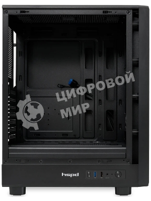 Компьютерный корпус без блока питания HSPD M510, Mesh Mid Tower, черный, TG, 0.5 SPCC, no fans ATX, mATX, mITX 180/280/160мм 1x2.5