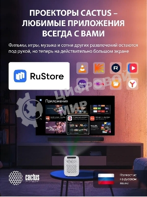 Проектор Cactus CS-PRC.07WT.Full HD-A LCD 9400Lm LS 350Lm ANSI (1920x1080) 2000:1 ресурс лампы:50000часов 1xUSB typeA 1xHDMI 1кг