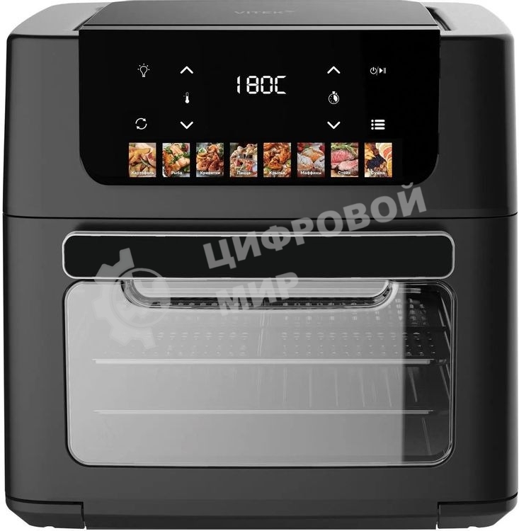 Аэрогриль Vitek VT-AF7001 черный, 2000 Вт, 16 л, сенсор, 9 программ