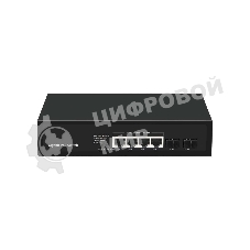 Коммутатор GIGALINK GL-SW-G005-04P(BT), 4×1 Гбит/с PoE + 2×1 Гбит/с SFP, неуправляемый