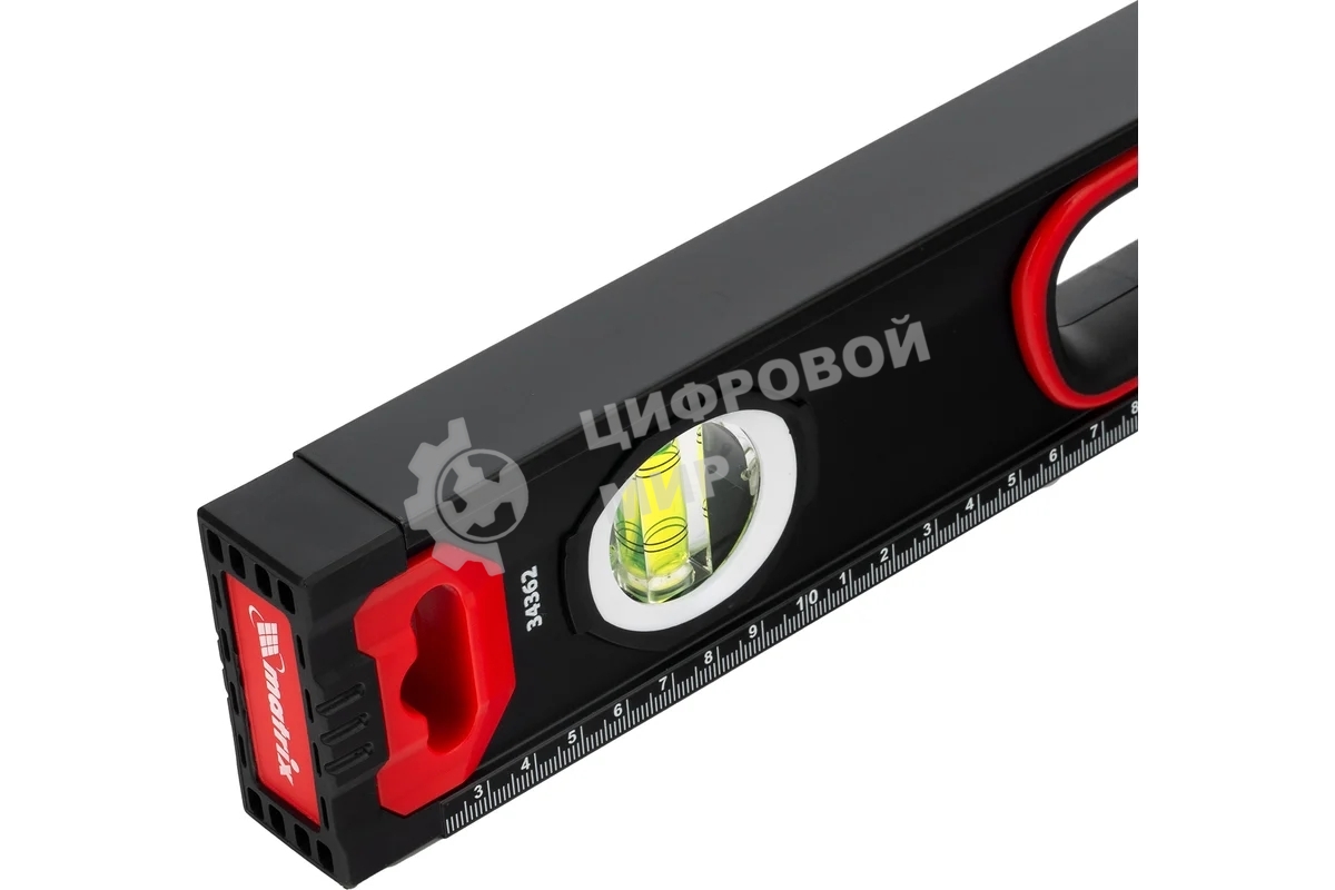 Уровень алюминиевый Matrix, усиленный, фрезерованный, 3 глазка, 2 комп. рукоятки, 800 мм