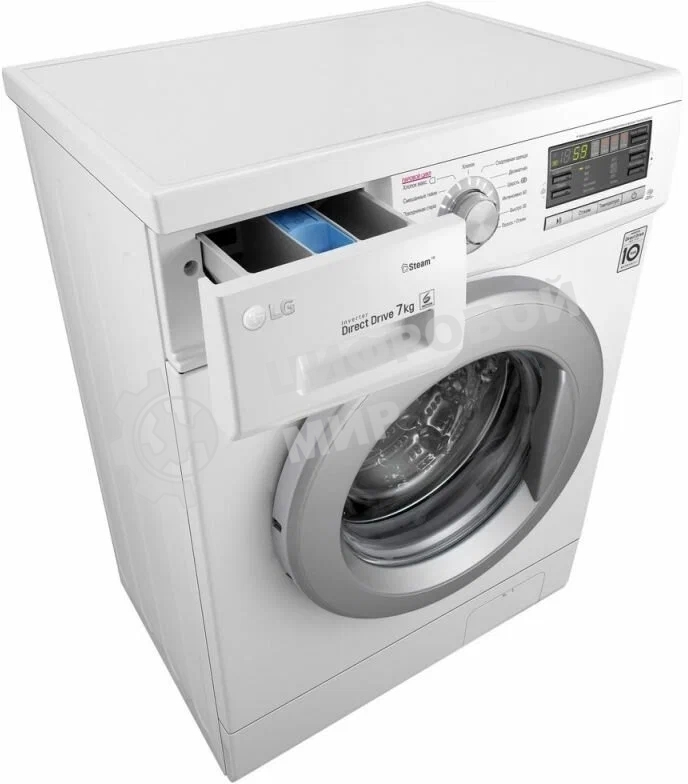 Стиральная машина LG F1296HDS1 белый, загрузка фронтальная 7 кг, 1200 об/мин., класс: А