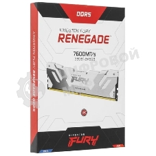 Оперативная память Kingston Fury Renegade, DDR5, 32Gb (2x16GB), 7600MHz, CL38, DIMM, с радиаторами, белый/серебристый