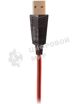 Гарнитура проводная игровая с микрофоном SVEN AP-U988MV, черный-красный (USB, LED, 7.1)