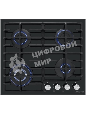 Газовая варочная панель Maunfeld EGHG.64.63CB/G, 4 конфорки, закаленное стекло, черный
