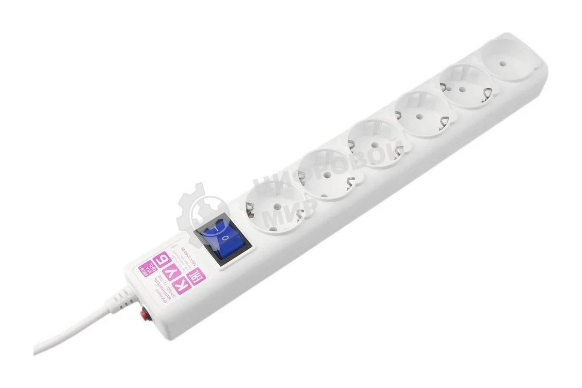 Фильтр-удл. Power Cube PC 0.5м 6р, бел. 16А/3,5кВт SPG6-16-0,5M