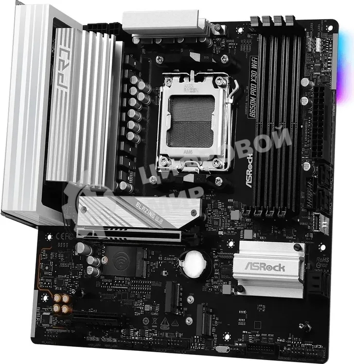 Материнская плата Asrock B650M PRO X3D WIFI Socket AM5 AMD B650 4xDDR5 mATX AC`97 8ch(7.1) 2.5Gg RAID+HDMI+DP