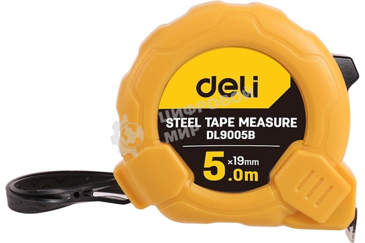 Рулетка Deli DL9005B 5мx19мм Метрическая. Корпус ударопрочный.