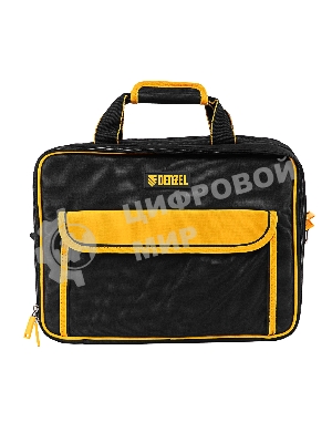 Сумка для инструмента Denzel 400х170х300 мм, 3 отделения, 28 карманов, наплечный ремень