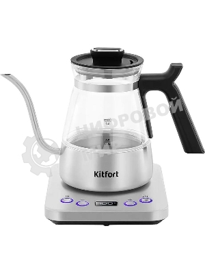 Чайник электрический Kitfort КТ-8707 0.8л. 1300Вт нержавеющая сталь/черный корпус: Металл/стекло/пластик