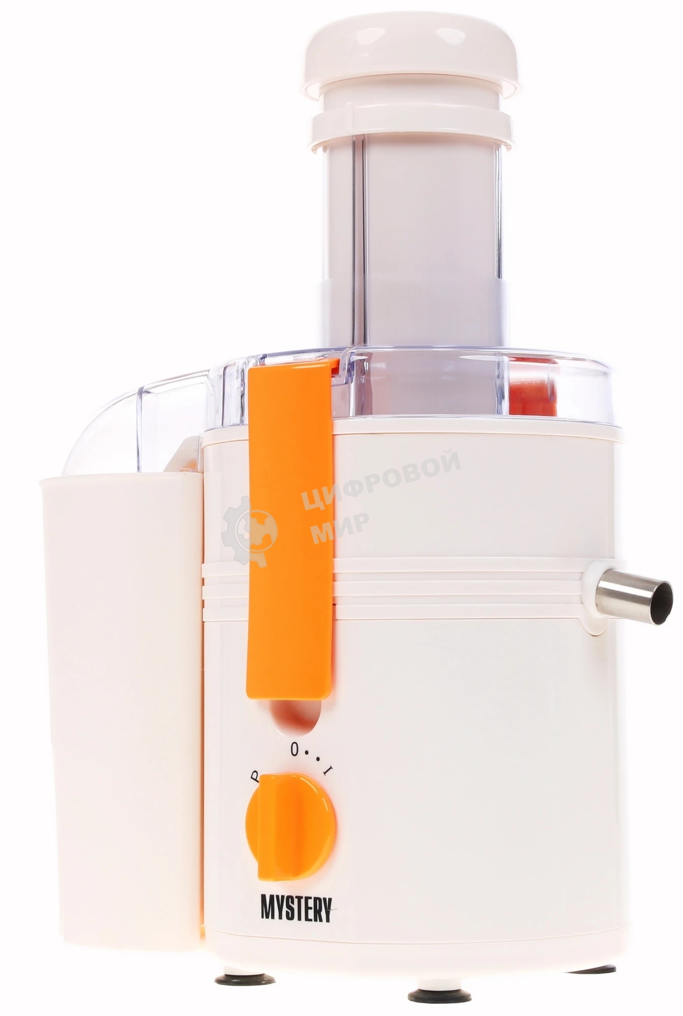 Соковыжималка Mystery MJE-1901 белый, центробежная, 900 Вт, 900 мл, механическое