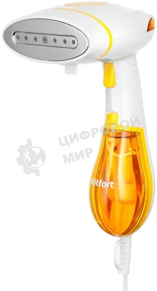 Отпариватель Kitfort КТ-9191-1 белый/желтый, 1300 Вт, 22 г/мин, 140 мл