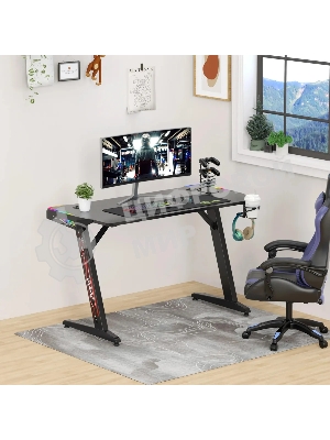 Стол игровой Cactus CS-GTZ-BK-RGb столешница ДСП, черный каркас черный