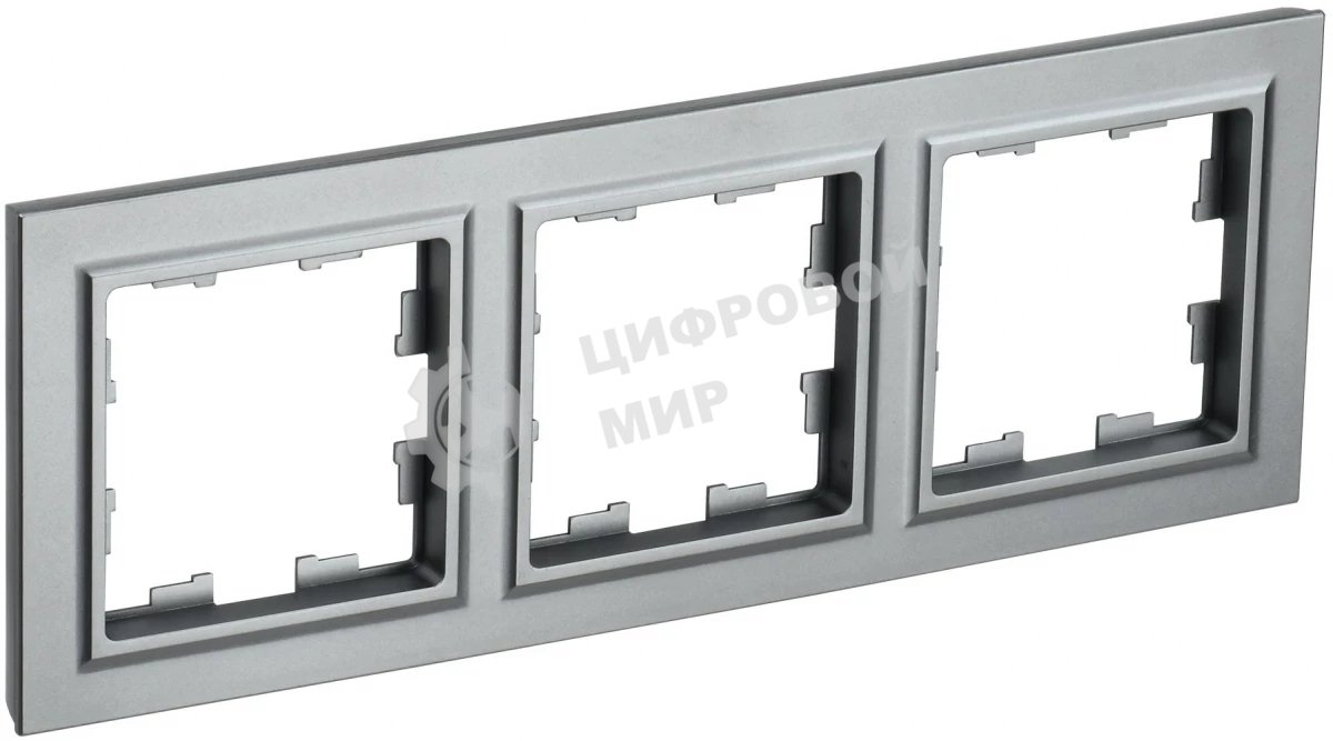 Рамка 3-мест. IEK BRITE РУ-3-БрС сталь