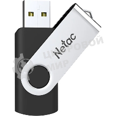 Флешка USB Netac U505 (NT03U505N-064G-32BK), 64Gb, USB 3.0, R/W 110/45, черный/серебристый