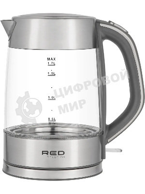 Чайник электрический Red Solution RK-G138 1.7л. 2200Вт серый (корпус: стекло)