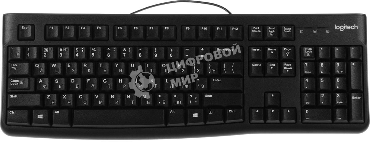 Клавиатура проводная Logitech K120 for business, USB черный (неоригинальная гравировка)