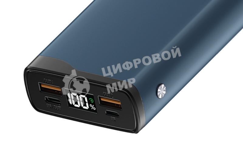 Портативный аккумулятор OLMIO QL-20, 20000mAh, 22.5W, QuickCharge3.0/PowerDelivery, LCD, голубой