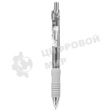 Ручка гелевая автоматическая Deli EG104-BK прозрачный/серый, d=0.5мм, черные чернила, резиновая манжета