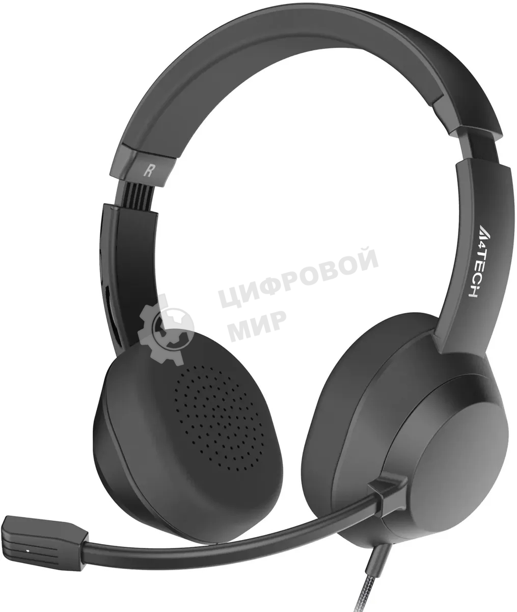 Гарнитура проводная с микрофоном A4Tech Fstyler FH150U черный 2м накладные USB оголовье (FH150U BLACK)