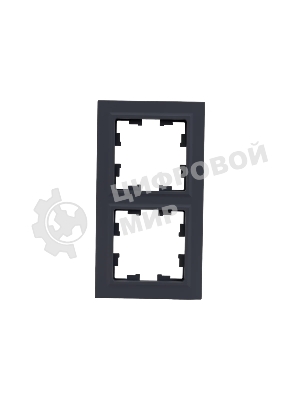 Рамка 2-местная IEK BRITE РУ-2-БрГ графит