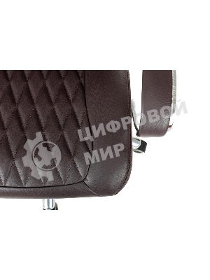 Кресло руководителя Бюрократ AURA/BROWN коричневый, кожа, крестовина алюминий