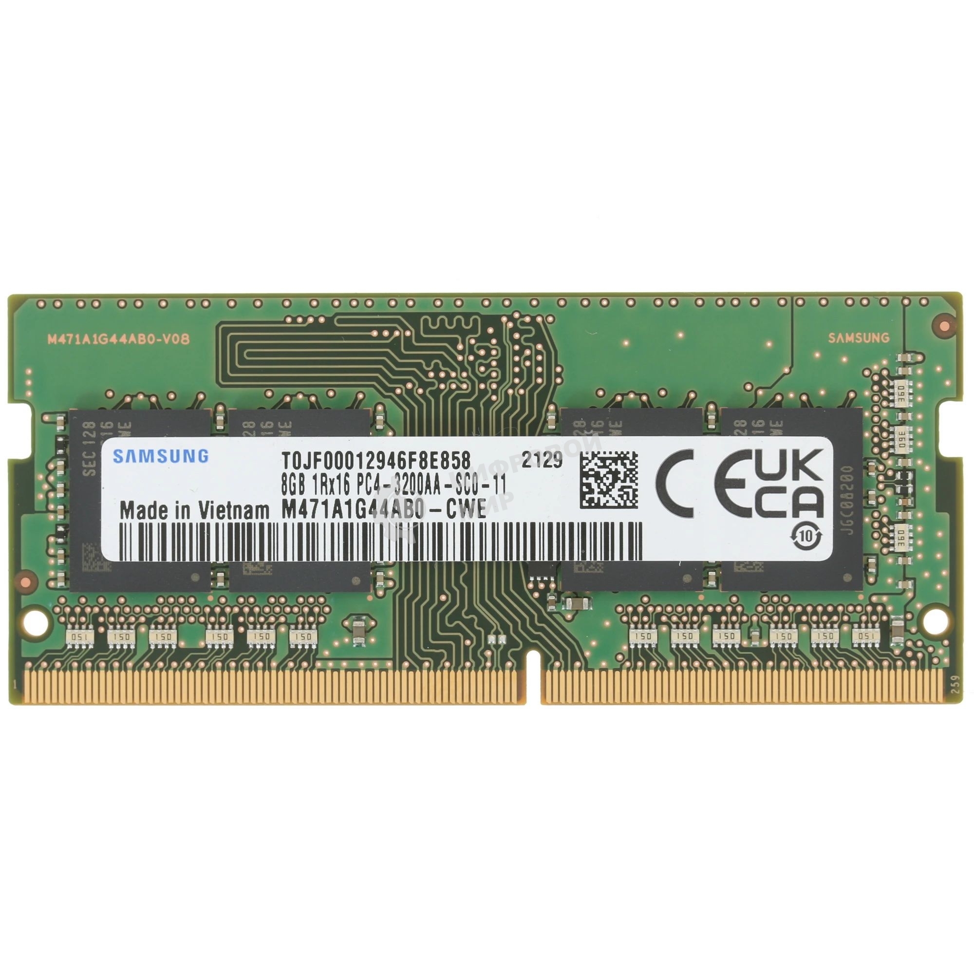 Оперативная память Samsung, DDR4, 8GB (1x8GB), 3200 MHz, CL22, без радиатора, SO-DIMM