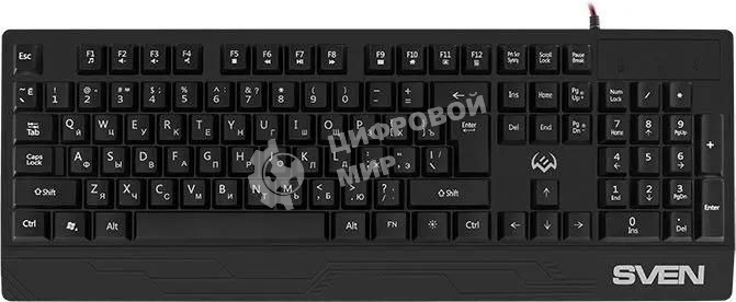Клавиатура проводная игровая SVEN KB-G8300, USB, c подставкой для запястий, черный
