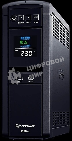 Источник бесперебойного питания Cyberpower CP1350EPFCLCD Line-Interactive 1350VA/810W USB/RS-232/RJ11/45 (6 EURO)