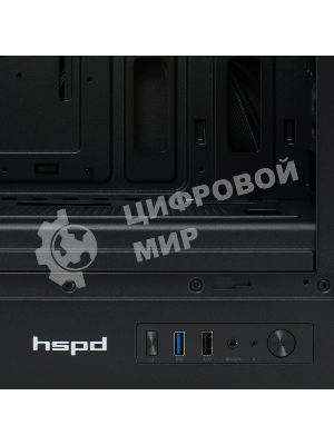 Компьютерный корпус без блока питания HSPD M510, Mesh Mid Tower, черный, TG, 0.5 SPCC, no fans ATX, mATX, mITX 180/280/160мм 1x2.5