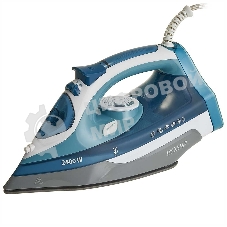 Утюг Delta LUX DL-712 белый с серо-голубым, 2400 Вт, 30 г/мин, 150 г/мин, 350 мл